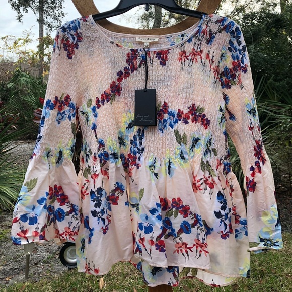 NWT Jane and Delancey size S printed blouse - Picture 1 of 6